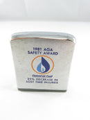 Zippo Measuring Tape 1981 AGA Safety Award National Fuel Brushed Stainless Steel Case Corporate Issue