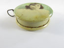 Vintage Celluloid Sewing Measuring Tape with Girl Portrait Antique Retractable Cloth Tape Measure