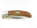 Gerber Winchester Lockback Wood Handle Folding Knife with Sheath 7-1/2" Preowned