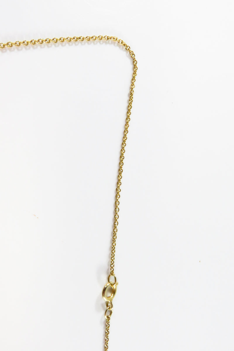 16 3/4" Gilded Chain with Gilded Enameled Flower Pendant
