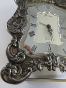 Gorham Sterling Silver Repoussé Desk Alarm Clock Cyma AMIC Swiss Mechanical Vintage