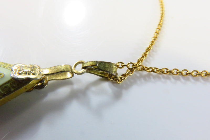 16 3/4" Gilded Chain with Gilded Enameled Flower Pendant product image for Just Stuff I Sell, clear front view, neutral background, original listing photo, optimized descriptive alt text, centered composition variant 10