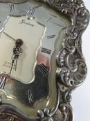 Gorham Sterling Silver Repoussé Desk Alarm Clock Cyma AMIC Swiss Mechanical Vintage