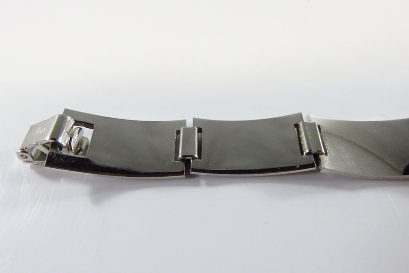 Vintage Anson Silver White Metal Fancy Weave Patter Box Bracelet 6 7/8"
