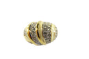 Vintage Swarovski Crystal and Enamel Cocktail Ring SAL Size 3.75 to 7 Adjustable — Enamel — front view