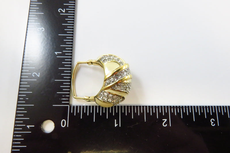 Vintage Swarovski Crystal and Enamel Cocktail Ring SAL Size 3.75 to 7 Adjustable