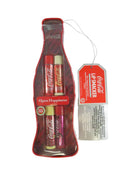 Coca-Cola lip balm set with packaging on a white background