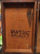 Antique Wood Keepsake Document Box With Skeleton Key Lock Storage Chest 19th Century