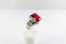 10K White Gold Ruby Solitaire Art Deco LaFrance Pinky Ring Size 9.25 product image for Just Stuff I Sell, clear front view, neutral background, original listing photo, optimized descriptive alt text, centered composition variant 2