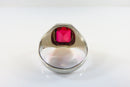10K White Gold Ruby Solitaire Art Deco LaFrance Pinky Ring Size 9.25 product image for Just Stuff I Sell, clear front view, neutral background, original listing photo, optimized descriptive alt text, centered composition variant 7