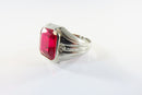 10K White Gold Ruby Solitaire Art Deco LaFrance Pinky Ring Size 9.25 product image for Just Stuff I Sell, clear front view, neutral background, original listing photo, optimized descriptive alt text, centered composition variant 8
