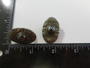 Clip On Earrings Silver Tone Oval Faux Hematite Cabochon Tribal Etched Native American Style