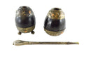 Vintage Industria Argentina Mamboreta & 2 Yerba Mate Tea Cups Antique? — Gold, Rose Gold — front view