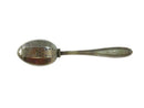 Silver tea strainer on a white background