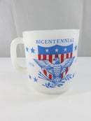 Bicentennial 1776-1976 Eagle Shield Milk Glass Coffee Mug Vintage 1976 200th Anniversary Patriotic USA