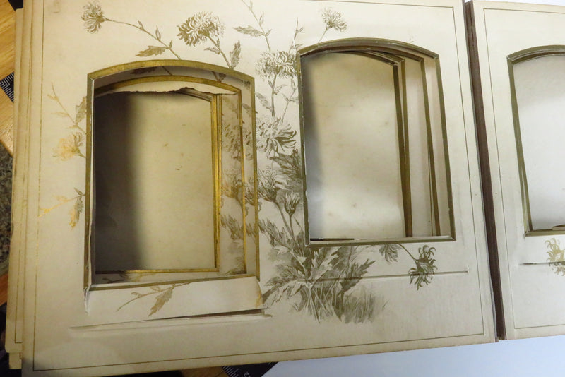 Dilapidated Large Cabinet Card Photo Album for Restoration 12.5"x10.5"x2.25"