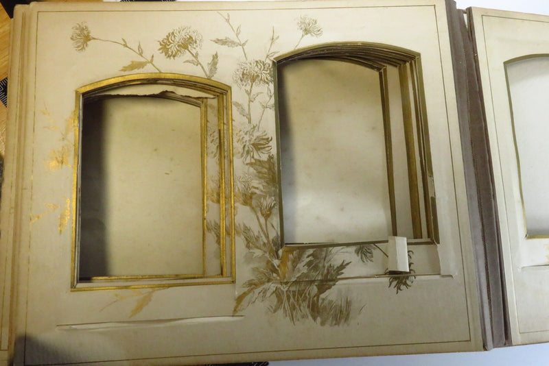 Dilapidated Large Cabinet Card Photo Album for Restoration 12.5"x10.5"x2.25"