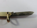 Antique Pocket Watch Fob Folding Paring Fruit Knife Edwardian Gold Tone Bale Marked J & C N Co Quality