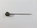 Antique Art Deco 1930s Paste Rhinestone Stick Pin Round Cluster White Metal Lapel Hat Pin Unsigned 2 11/16in