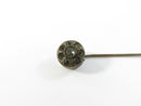 Antique Art Deco 1930s Paste Rhinestone Stick Pin Round Cluster White Metal Lapel Hat Pin Unsigned 2 11/16in