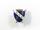 Sigma Tau Kappa Fraternity 10K Gold Shield Lapel Pin Blue White Enamel Vintage ΣΤΚ