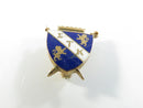 Sigma Tau Kappa Fraternity 10K Gold Shield Lapel Pin Blue White Enamel Vintage ΣΤΚ