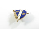 Sigma Tau Kappa Fraternity 10K Gold Shield Lapel Pin Blue White Enamel Vintage ΣΤΚ