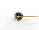 Antique 10K Gold Diamond Stick Pin Edwardian Filigree Lapel Tie Pin 2.5mm Natural Diamond Estate Jewelry