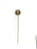 Antique 10K Gold Diamond Stick Pin Edwardian Filigree Lapel Tie Pin 2.5mm Natural Diamond Estate Jewelry