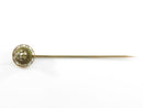 Antique 10K Gold Diamond Stick Pin Edwardian Filigree Lapel Tie Pin 2.5mm Natural Diamond Estate Jewelry