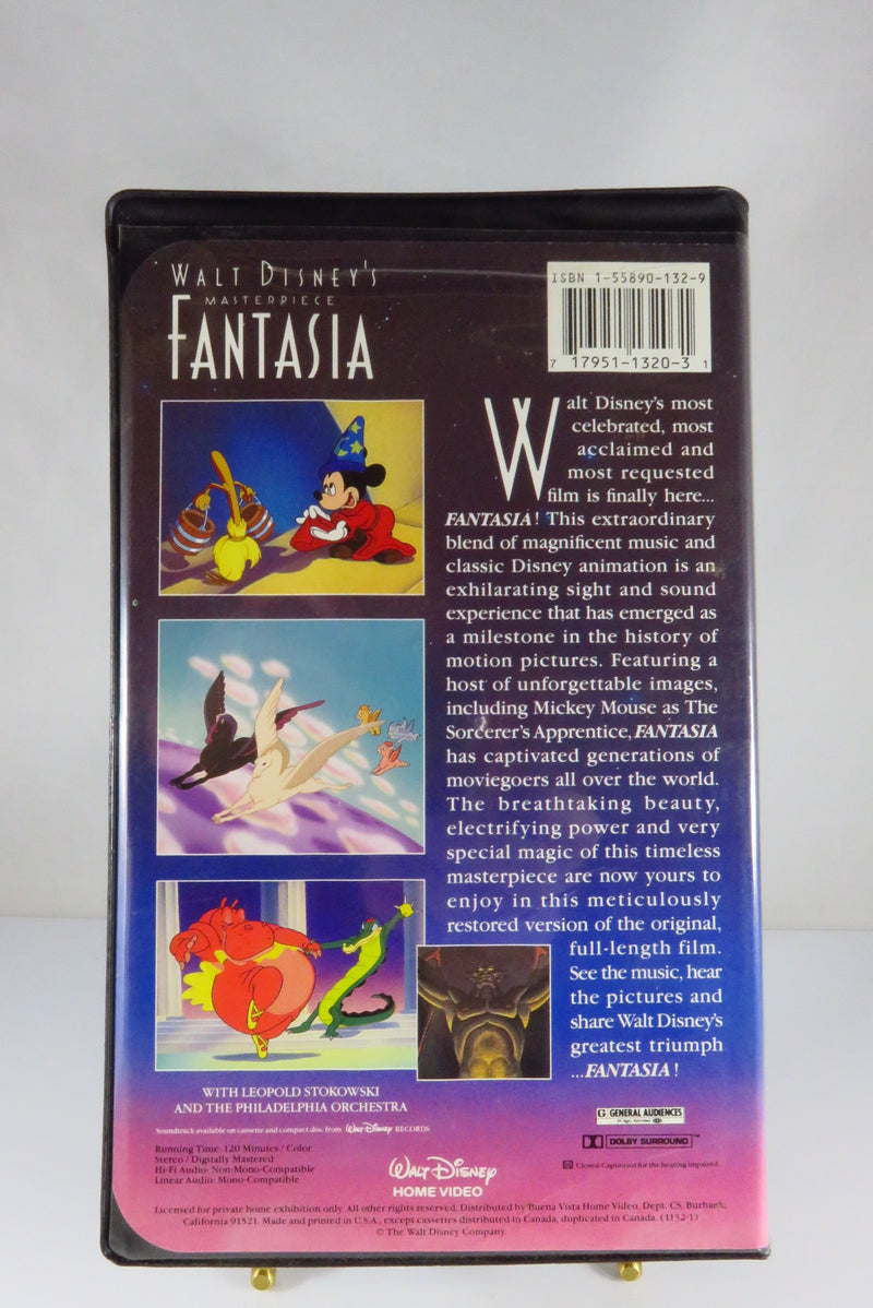 Walt Disney's Masterpiece Fantasia VHS Tape 1132