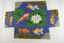 Medium Completed Koi Pond Brick Pattern Needlepoint Canvas 17" x 12" product image for Just Stuff I Sell, clear front view, neutral background, original listing photo, optimized descriptive alt text, centered composition