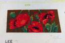 Small Completed Flower Themed Needlepoint LEE Canvas 12" x 7 1/2" product image for Just Stuff I Sell, clear front view, neutral background, original listing photo, optimized descriptive alt text, centered composition variant 2