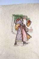 Medium Completed Old World Santa Victorian Style Needlepoint Canvas 14 1/2" x 11 product image for Just Stuff I Sell, clear front view, neutral background, original listing photo, optimized descriptive alt text, centered composition variant 3