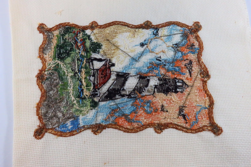 Small Completed Lighthouse Needlepoint Scene