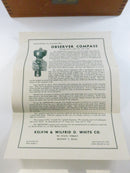 U.S. Navy Bureau Ships Observer Compass Kelvin White C.G. Conn 1943 Nautical Instrument Wood Case