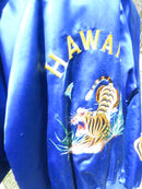 Vintage Hawaii Tiger Embroidered Sukajan Style Satin Jacket XL Korea