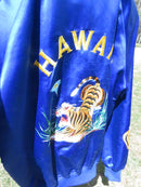 Vintage Hawaii Tiger Embroidered Sukajan Style Satin Jacket XL Korea