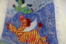 Partially Completed Needlepoint Flying Zebra's Colorful Approx 12x16 product image for Just Stuff I Sell, clear front view, neutral background, original listing photo, optimized descriptive alt text, centered composition variant 6