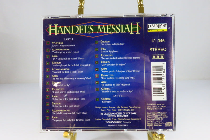 Handel's Messiah The Oratorio Society of NY Laserlight Digital 12 346 Music CD