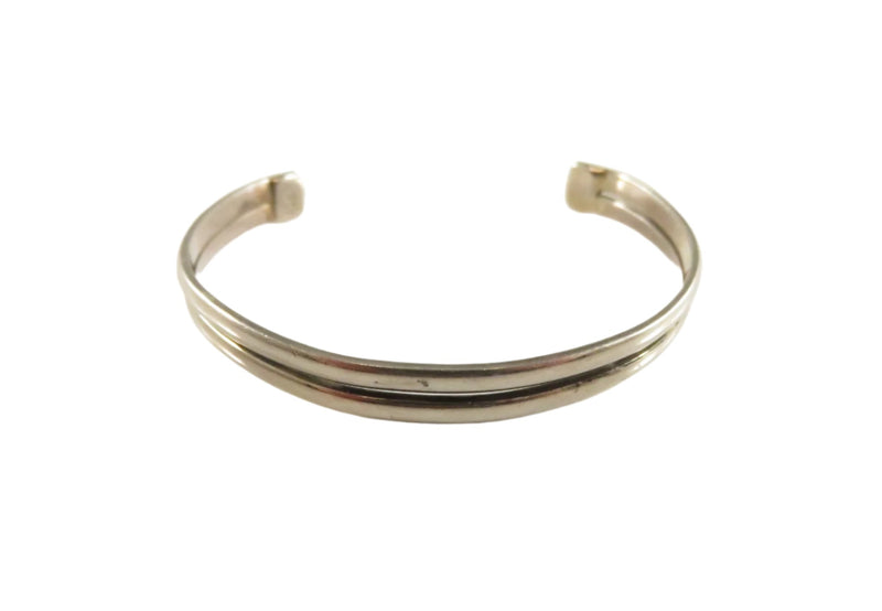 Sterling Silver Petite Cuff Bracelet, Double Wire, Young Adult Size, 5.25 Inch, Pre-Owned