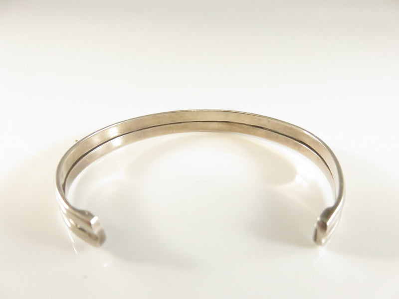 Sterling Silver Petite Cuff Bracelet, Double Wire, Young Adult Size, 5.25 Inch, Pre-Owned