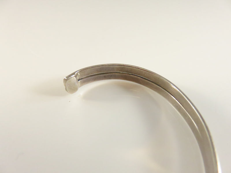 Sterling Silver Petite Cuff Bracelet, Double Wire, Young Adult Size, 5.25 Inch, Pre-Owned