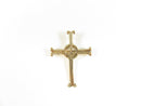 Vintage H&H Sterling Silver Celtic Cross Pendant Gold Tone Finish Religious Jewelry — Gold, Sterling Silver — front view