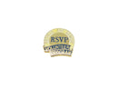 Vintage RSVP Pin | C. Sanders Retired Senior Volunteer Program | Enamel Pin — Gold, Enamel — front view