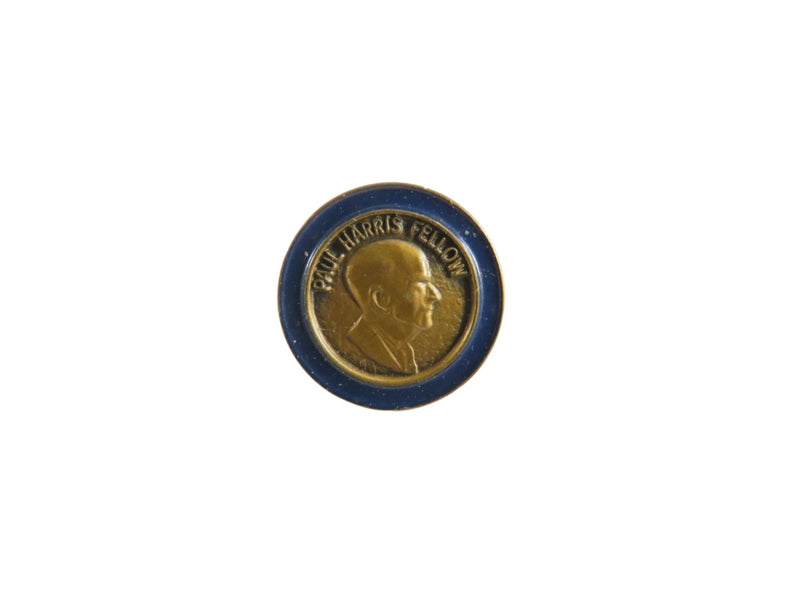 Vintage Paul Harris Fellow Rotary Club Pin | Josten | Blue Enamel — Gold, Enamel — front view