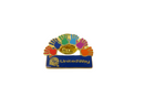 Vintage United Way Helping Hands Pin | Rainbow Enamel | UAW Made — Gold, Enamel — front view