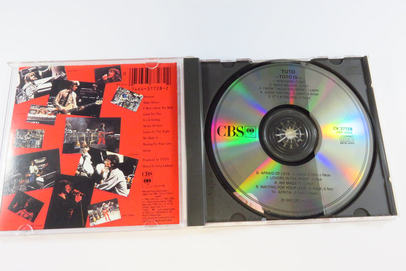 Toto IV CBS Records Japan Release c1991 CK 37728 Music CD