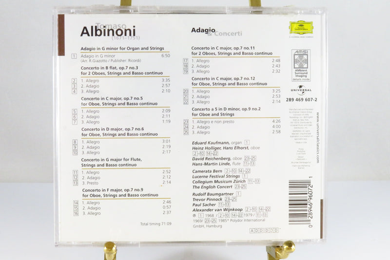 Tomaso Albinoni – Adagio & Concerti Eloquence 289 469 607-2 Music CD
