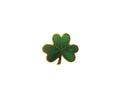 Vintage Hallmark Shamrock Pin | Green Enamel | Irish Clover — Gold, Enamel — front view